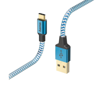 Kabel Hama KABEL USB - USB-C 1.5M HAMA REFLECTED niebieski #